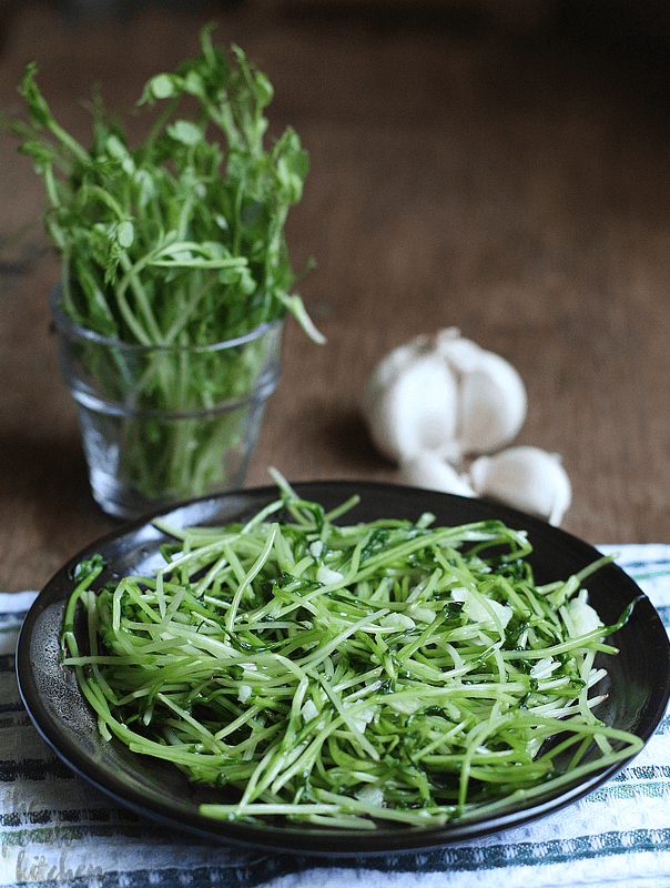 Stir-Fried Garlicky Tao Miao (Snow Pea Sprouts)