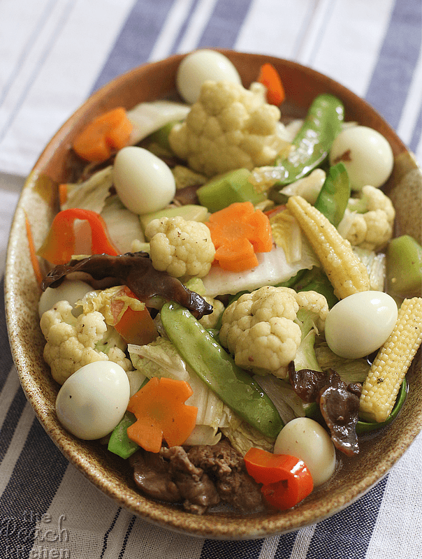 Chopsuey with Quail Eggs