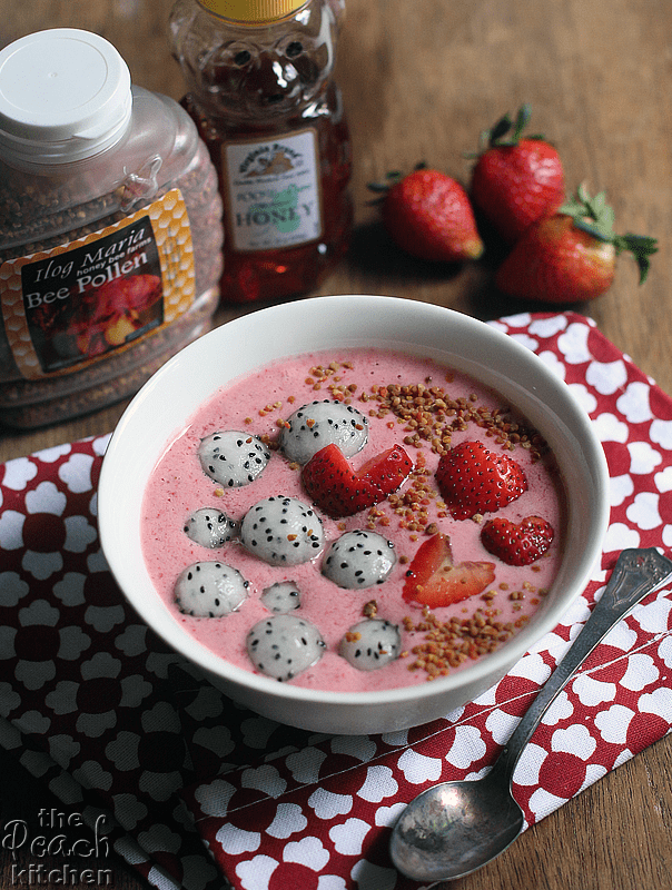 Bee Pollen Dragonfruit Strawberry Smoothie Bowl