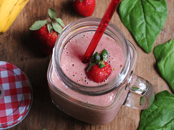 Strawberry Spinach Banana Smoothie