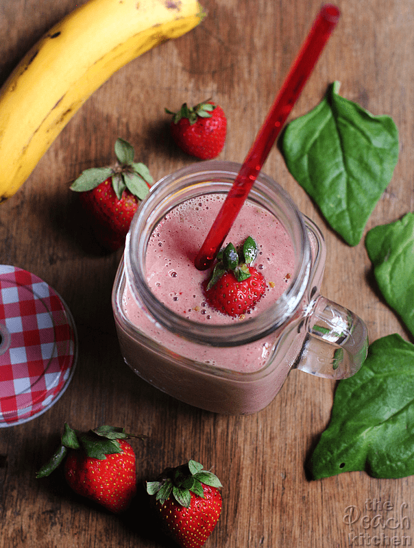 Strawberry Spinach Banana Smoothie