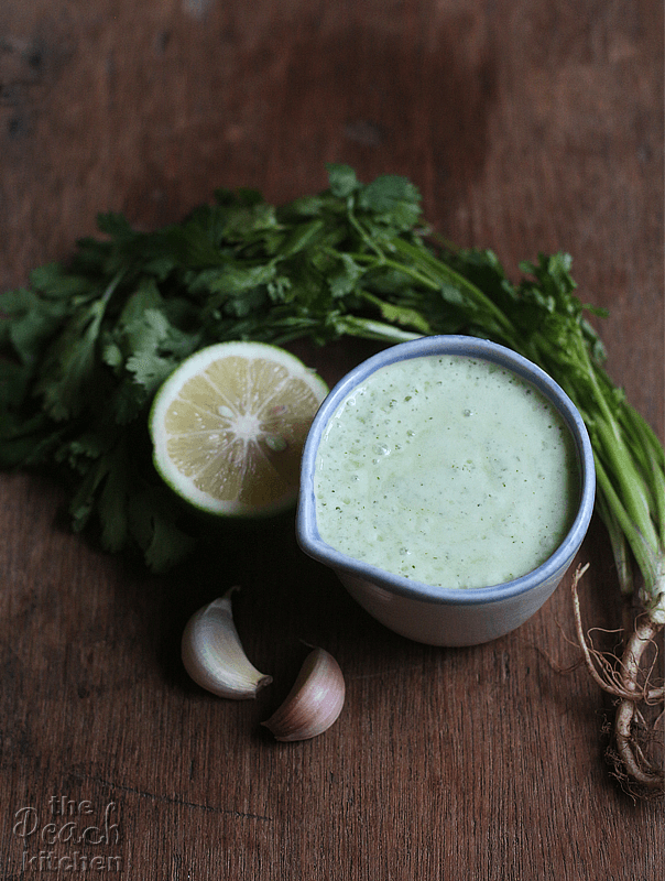 Garlic Lime Cilantro Yogurt Sauce