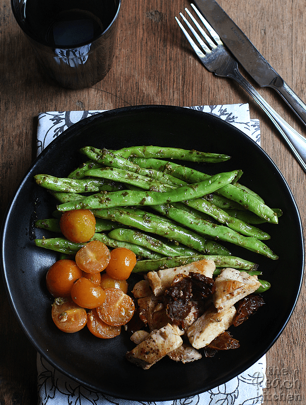 One-Pan Chicken and Pesto Beans