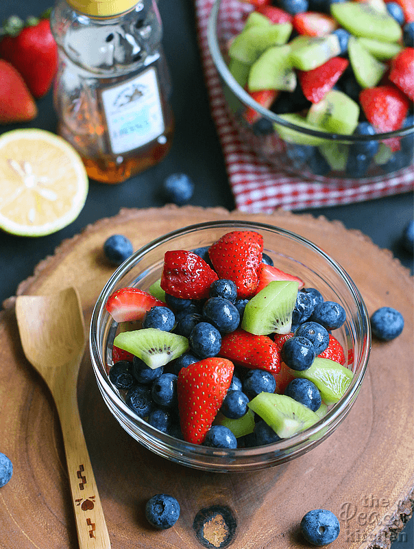 Fresh Fruit Salad with Honey Lemon Syrup