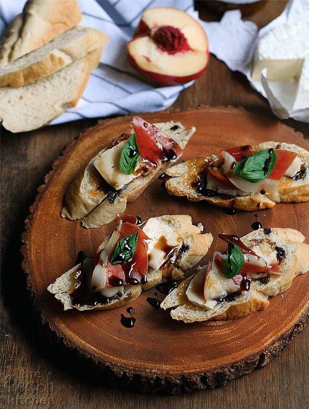 Jamon Serrano and Brie Bruschetta. Made of high quality jamon serrano