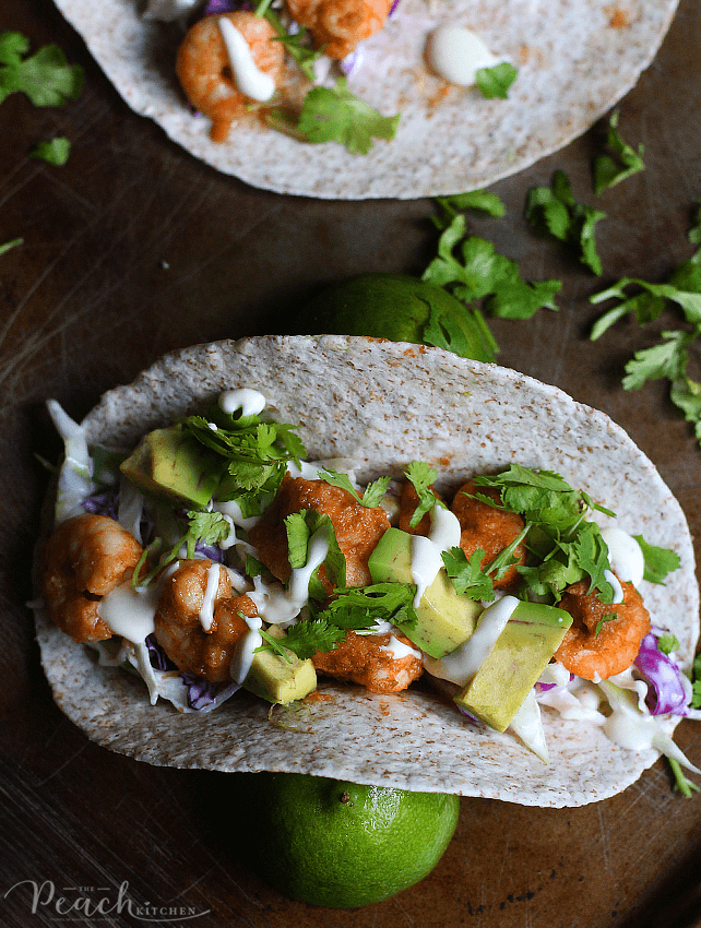 Shrimp Tacos with Cabbage Slaw