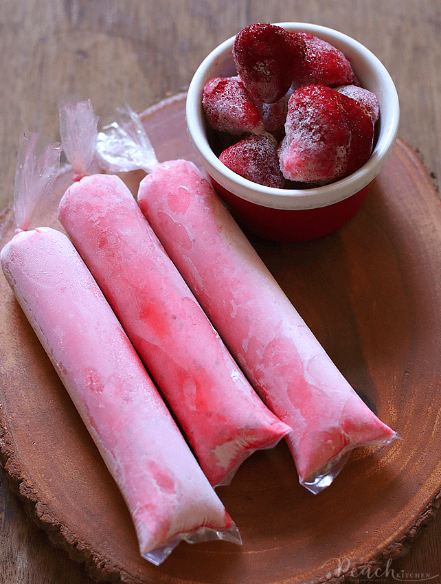 Keto Friendly Strawberries and Cream Ice Candy