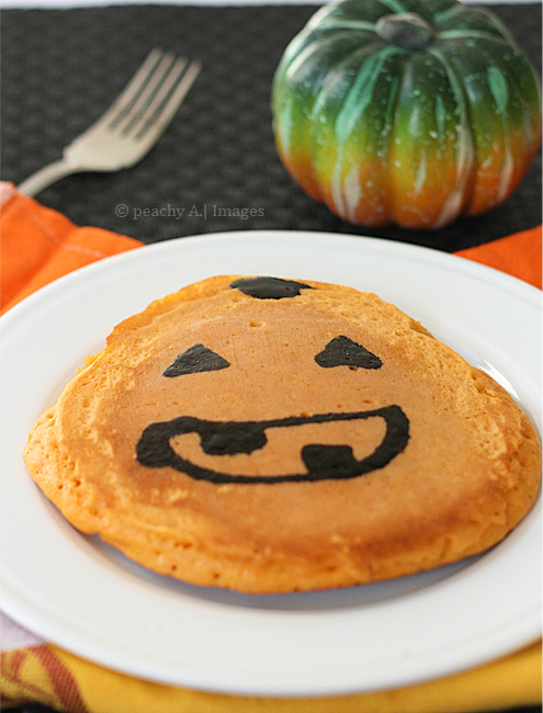 Pumpkin Pie Spiced Halloween Pancake - The Peach Kitchen