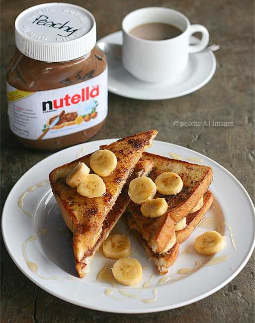 Banana Nutella Half French Toast - The Peach Kitchen