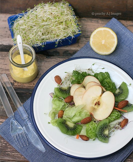 Almond Kiwi Alfalfa Salad