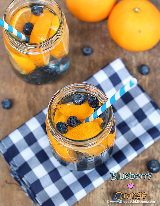 Blueberry and Orange Water..... Infuse your Water! | www.thepeachkitchen.com