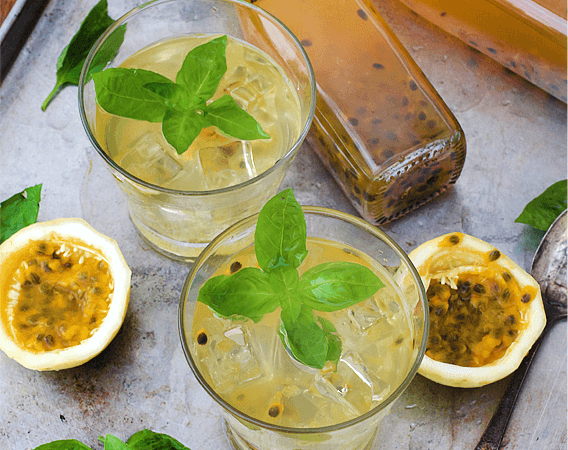 Passion Fruit and Basil Cordial