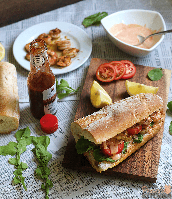 Chipotle Garlic Shrimp Po Boy