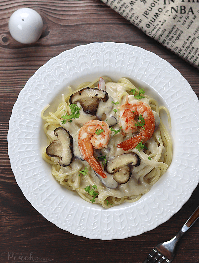 Truffle Mushroom Shrimp Pasta