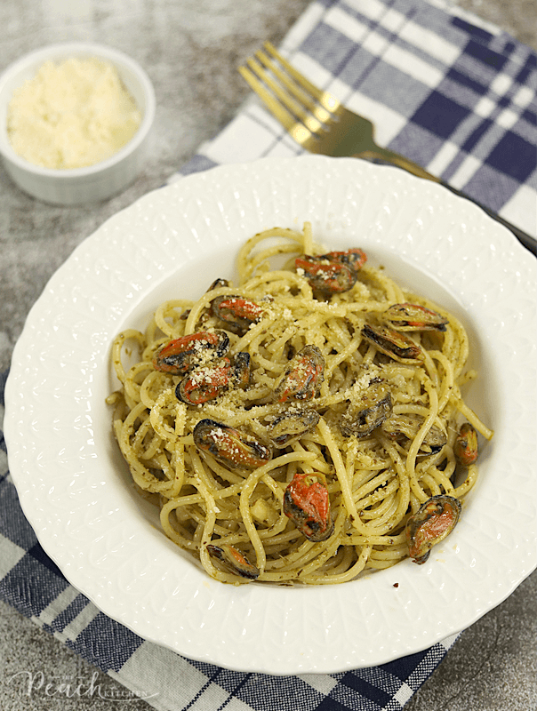 Mussels Pesto Spaghetti