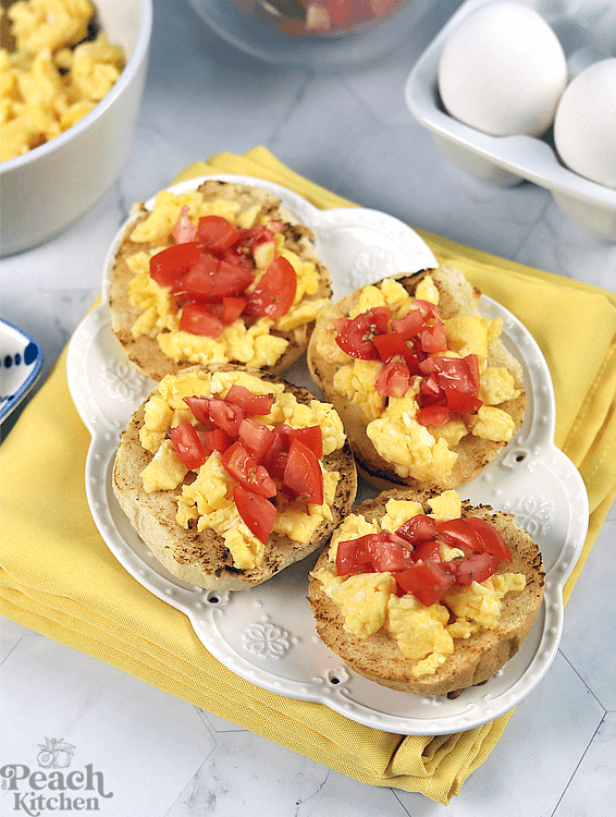 Scrambled Egg Open Faced Sandwich