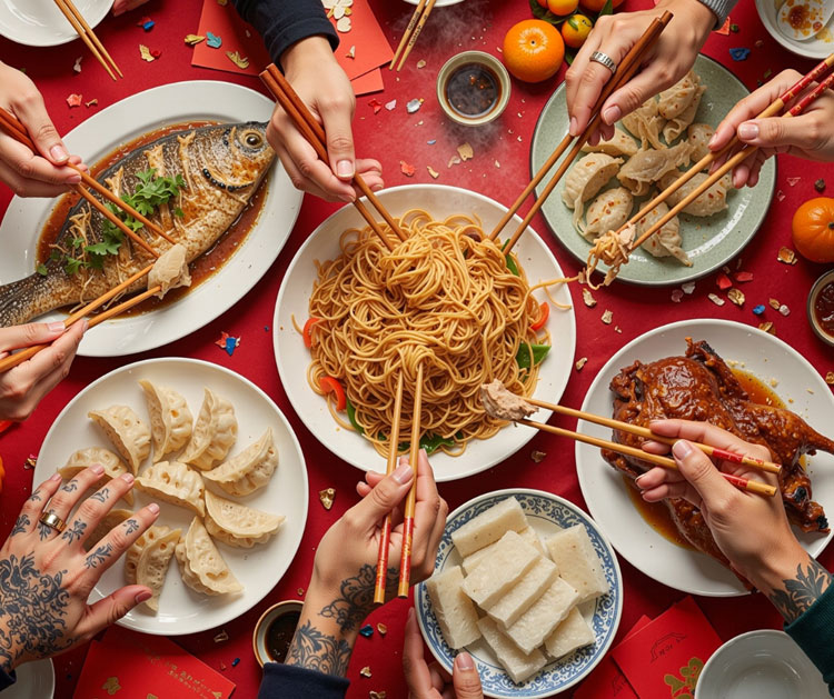 Chinese New Year beliefs and food traditions